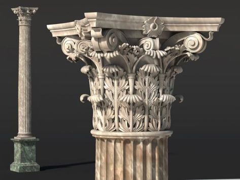 Corinthian Model Athens Architecture, Marble Facade, Tuscan Column, Corinthian Order, Classic Ornament, Corinthian Capital, Architecture Antique, Column Capital, Ancient Athens