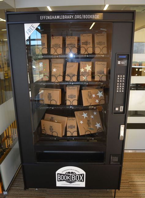 Library Business Ideas, Book Vending Machine Ideas, Book Bar Design, Small Book Store Aesthetic, Book Store Design Interior, Bookstore Ideas Business, Book Store Ideas Business, Book Shop Ideas, Cool Vending Machines