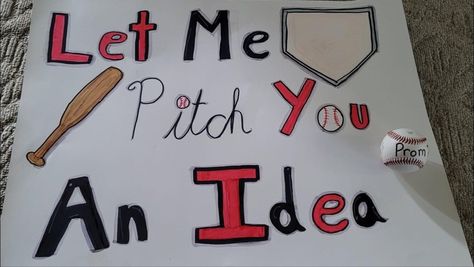 Baseball Morp Proposals, Baseball Themed Promposal, Baseball Promposal Ideas, Baseball Promposal For Him, Hoco Invites, Baseball Promposal, Reply Ideas, Dance Signs, Prom Posals