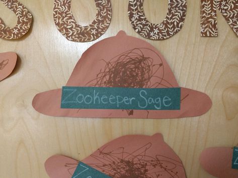 Zookeeper's hat kids crafts for zoo theme. Easy Zoo Crafts For Preschoolers, Toddler Zoo Animal Crafts, Zoo Crafts Preschool Easy, Zoo Crafts For Kindergarten, Zoo Daycare Theme, Zoo Ideas For Preschoolers, Zookeeper Craft, Zoo Lesson Plans For Toddlers, Preschool Zoo Animal Crafts