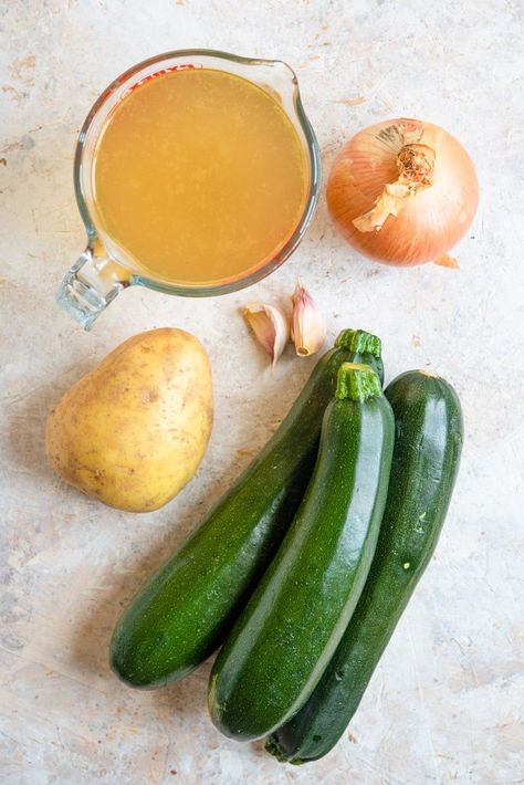 Potatoes And Zucchini, Potato And Zucchini, Soup For Babies, Chopped Zucchini, Zucchini Cornbread, Creamy Zucchini Soup, Soup With Potatoes, Potato Zucchini, Courgette Fritter