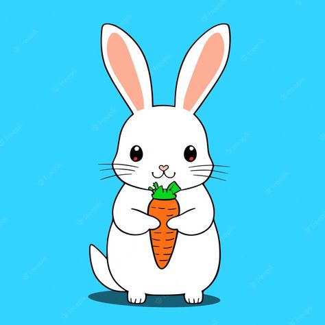 Premium Vector | Cute bunny rabbit cartoon eating carrots Bunny Eating Carrot, Bunny Rabbit Cartoon, Cartoon Eating, Rabbit With Carrot, Rabbit Clipart, Eating Carrots, Cute Bunny Rabbit, Rabbit Eating, Rabbit Cartoon