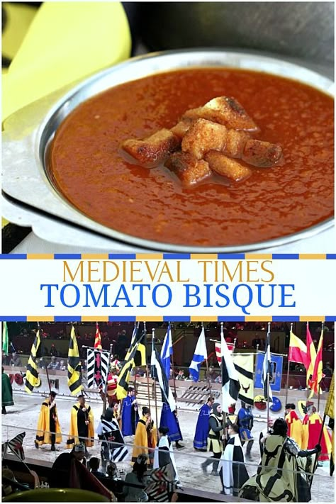 Tomato Bisque from Medieval Times | Grateful Prayer | Thankful Heart Midevil Times Tomato Bisque Soup, Medieval Times Soup, Copycat Midevil Times Tomato Soup, Medieval Times Tomato Soup, Medieval Times Recipes, Medieval Times Tomato Bisque, Medieval Soup Recipes, Medieval Times Tomato Soup Recipe, Tomato Bisque Recipe