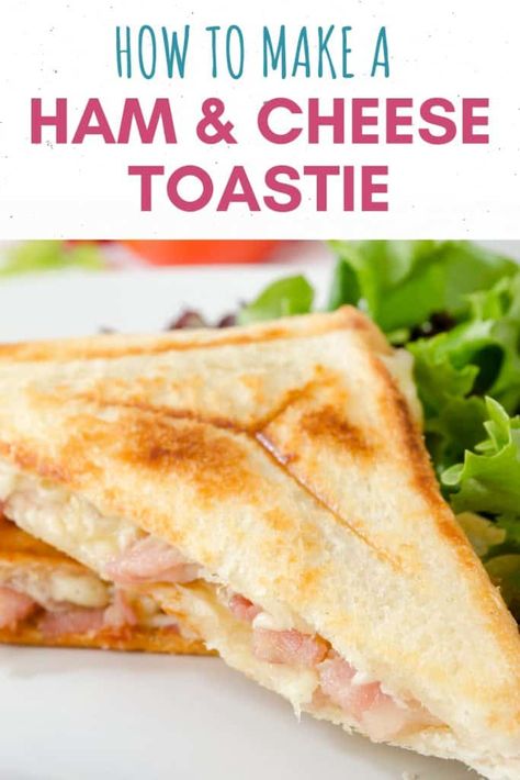 Toaster Ham And Cheese, Toasty Ham And Cheese Sandwiches, Mini Sandwich Maker Recipes, Things To Make In A Sandwich Maker, Sandwich Maker Recipes Ideas, Ham Cheese Toastie, Cheese Toastie, Toaster Recipes, Ham And Cheese Toastie