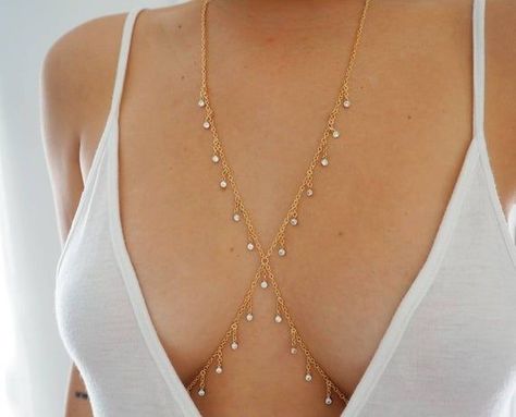 **ZOOM for better detail*Water-safeVERSION 2.0 designs are based off of older classic and best selling body chains. VERSION 2.0 designs are made with thicker 14k Gold Filled chain and components. The daintier versions are also still available! ♥️✨Dainty and perfect for everyday wear. Wear it with crop tops, tank tops, and bikinis or whatever you can think of!This bo...#JewelryAddict #Accessories #Fashion #Jewelry #JewelryLovers #Style #Gemstone #JewelryDesign #StatementJewelry #HandmadeJewelry Jóias Body Chains, Gold Body Chain, Body Chains, Body Chain Jewelry, Girly Jewelry, Body Jewellery, Cz Diamond, Jewelry Inspo, Pretty Jewellery