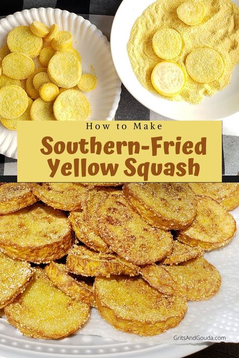 You don't have to "deep-fry" squash to call it Southern-Fried. I'll show you how to fry yellow squash without a lot of oil. Simple. Easy. Whether you call it yellow squash or summer squash, I call it yummy! #friedsquash #friedsummersquash #southernfriedsquash #friedyellowsquash #summervegetables Southern Fried Squash, Fried Squash Recipes, Fried Yellow Squash, Fried Squash, Squash Fries, Summer Squash Recipes, Yellow Squash Recipes, Veggie Fries, Squash Recipe