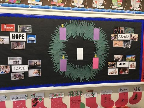 Mr. M. Liston on X: "Our Advent wreath is looking good! Some thoughtful ideas about each of the themes. https://t.co/n7v2U6cF5t" / X Advent Wreath Bulletin Boards, Faith Formation, Advent Wreath, Bulletin Boards, Advent