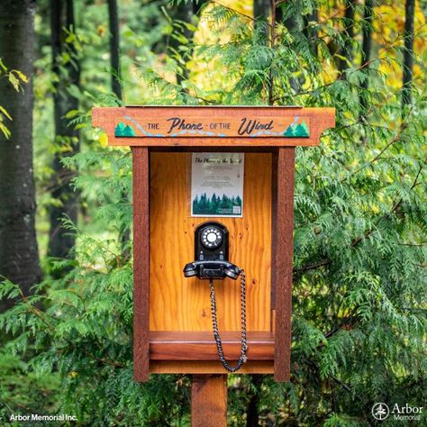 Phone of the Wind, an unconnected telephone set up by the Crossroads Hospice Society in Port Moody's Pioneer Memorial Park, acts as an intermediary, offering people a place to channel their grief by letting them speak to loved ones who have died. Read this beautiful article by CBC. Wind Phone, Port Moody, Lost Loved Ones, Coping With Loss, Memorial Benches, I Carry Your Heart, Healing Garden, Wall Phone, Telephone Booth