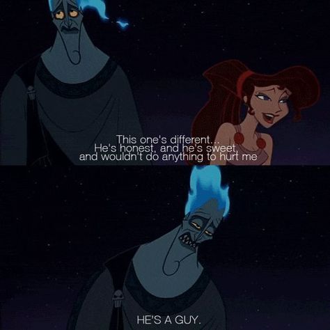 Hercules: Hades and Meg "He's a GUY." :D Disney Comebacks, Humor Disney, Disney Amor, Hercules Disney, Disney Hercules, Quotes Disney, Totally Me, Disney Men, The Perfect Guy