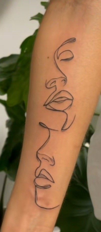 Lesbian Tattoo Aesthetic, Bisexual Tattoos For Women, Wlw Tattoo Ideas, Face Art Tattoo, Lesbian Tattoo Ideas Design, Lesbian Tattoo, Lesbian Outfits, Tattoo Concepts, Couple Tattoos Unique