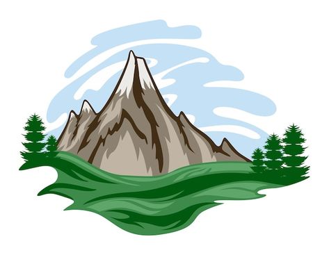 Mountain Animation, Mountain Illustration Design, Mountain Clip Art, Mountain Vector Illustration, Mountain Cartoon, Vector Bus, Images Of Cows, Cacing Tanah, Mountain Icon