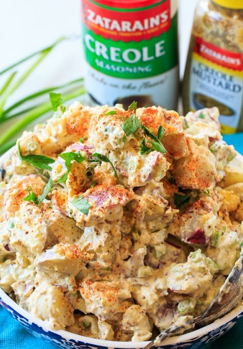 Creole Potato Salad Recipe, Bbq Ideas Party, Backyard Bbq Ideas, Salad Cobb, Creole Food, Potatoe Salad, Budget Food, Louisiana Kitchen, Potato Salads