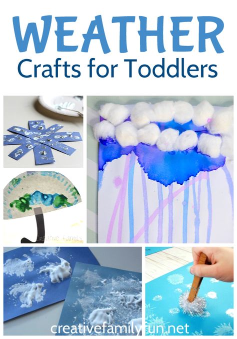 Your little ones will love making all of these great weather crafts for toddlers. You'll find fun ideas for clouds, rain, sunshine, and snow. Weather Art Activities, Weather Crafts For Toddlers, Infant Teacher, Weather Lesson Plans, Rain Crafts, Summer Crafts For Toddlers, Weather Lessons, Preschool Weather, Sun Crafts