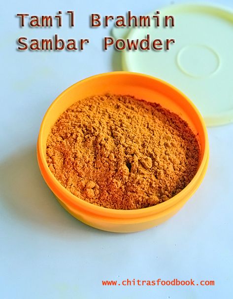 Sambhar Powder Home Made, Sambar Powder Recipe Homemade, Sambhar Masala Powder, Rasam Powder Recipe, Sambar Powder Recipe, Homemade Masala, Sambhar Recipe, Podi Recipe, Masala Powder Recipe