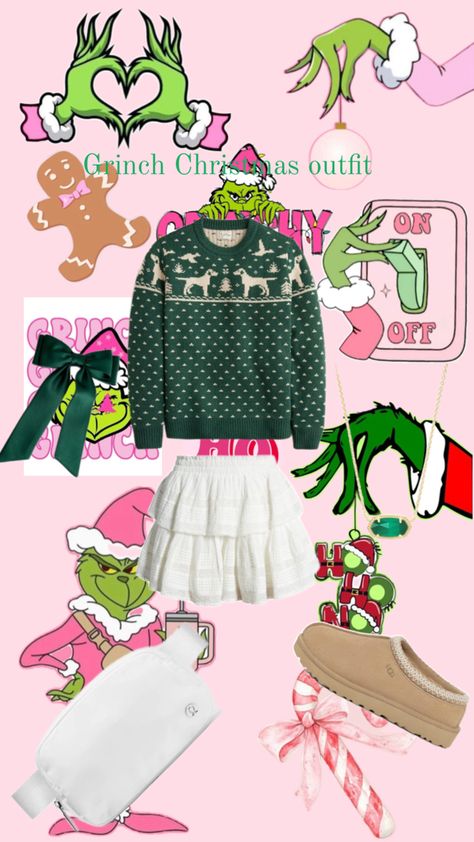 Green Christmas grinch clothes, UGGs Cute Outfit Inspired, Outfit Inspired, Grinch Christmas, Cute Outfit, Holiday Outfits, Christmas Outfit, Grinch, Cute Outfits, Christmas