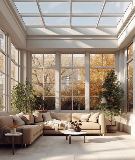 Modern Casual Sunroom in Your Dream Home Sunroom Design Ideas, Sunroom Living Room, Service Room, Sunroom Windows, Glass Houses, Room Extensions, Futuristic Home, Black Interior Design, Sunroom Designs