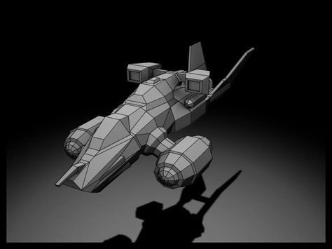 Low Poly Ship by Maxidius on DeviantArt Low Poly Spaceship, Transport Ship, Souvenir Design, Low Poly Games, Spaceship Concept, Low Poly Art, Spaceship Design, Concept Ships, Landing Gear