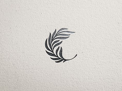 Palm Frond Tattoos, Tiny Leaf Tattoo, Palm Branch Tattoo, Palm Leaf Logo, Palm Leaf Tattoo, T Logo Design, Palm Illustration, Palm Tattoo, Leaf Symbol