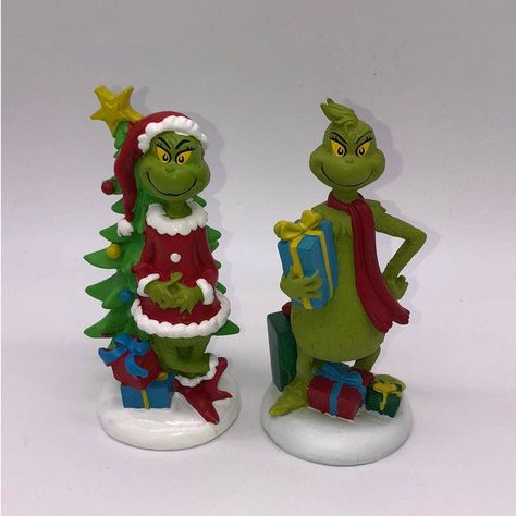 New Set Of 2 Dr Seuss Grinch Figurines That Include: - The Grinch Wearing A Santa Suit And Hat Standing Next To A Christmas Tree With Presents. - The Grinch Surrounded By Presents And Holding One Of The Gifts. Each Figure Measures Approx 6.5”H. Items May Have Small Imperfections In Paint Which Are Typical Of These Types Of Items. Perfect Addition To Your Holiday Tabletop, Shelf Or Tiered Tray And Pairs Well With Rae Dunn, Target Bullseye, Hobby Lobby And Farmhouse Decor. Grinch Figurines, The Grinch Who Stole Christmas, Tree With Presents, Grinch Decor, Dr Seuss Grinch, Dr Seuss The Grinch, Tabletop Shelf, Christmas Tree With Presents, Grinch Who Stole Christmas