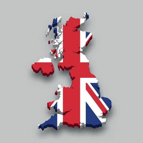 3d isometric Map of United Kingdom with national flag. Kingdom Map, United Kingdom Map, Map Of Britain, Isometric Map, 3d Isometric, Country Maps, National Flag, Vector Art, United Kingdom