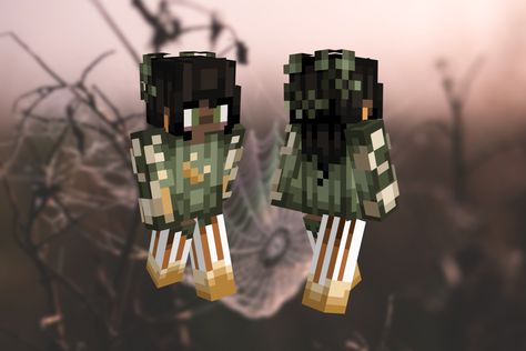 minecraft skin as a witch look. BIPOC with black hair, green eyes, grayish-green long tee with crescent moon shape in yellow. trousers have stripes in white/cream and dark orange. boots are yellow. flowers in hair and on sleeves. Minecraft Witch Skin, Witch Minecraft Skin, Witch Minecraft, Minecraft Witch, Skin Mine, Skin Minecraft, Blackest Night, Minecraft Skin, Texture Packs