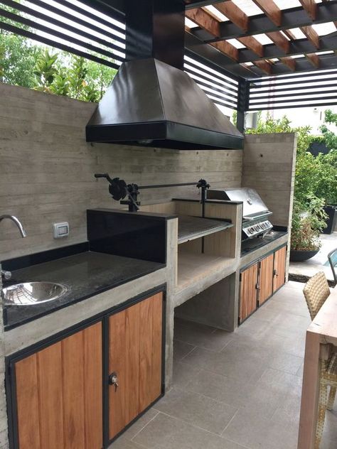 Hiasan Dalaman Rumah, Design Grill, Outdoor Kitchen Countertops, Dirty Kitchen, Outdoor Kitchen Decor, Outdoor Kitchen Bars, Outdoor Bbq Kitchen, Outdoor Kitchen Appliances, Patio Kitchen