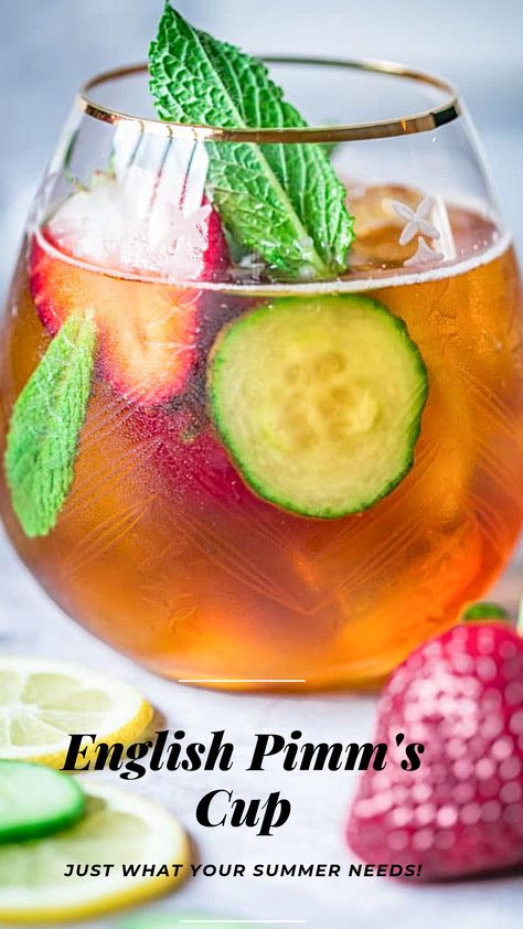 Pims Cocktail, Pimms Recipe, Pineapple Cocktail Recipes, Strawberry Cocktail Recipe, Pimms And Lemonade, Pimms Cocktail, Pimm's Cup, Pimms Cup, Tea Fragrance