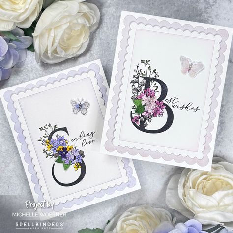 Stop and Stamp the roses: BetterPress Floral Alphabet - Letters S and B S And B, Letters S, Fun Wreath, Floral Alphabet, Spellbinders Cards, Holiday Floral, Letterpress Cards, Pretty Cards, Paper Roses