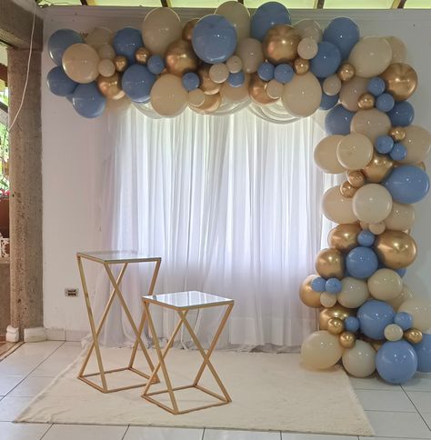 Blue Birthday Themes, Baby Dedication Invitation, Pink Birthday Decorations, Blue Sweet 16, Gold Birthday Decorations, Blue Party Decorations, Birthday Decorations At Home, 16 Balloons, Simple Birthday Decorations