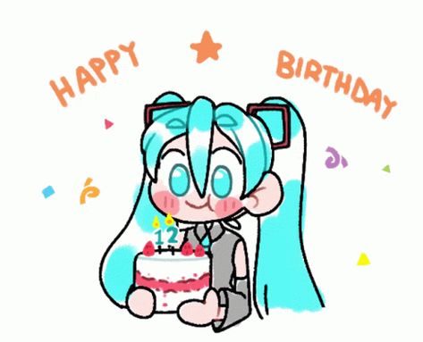 Hatsune Miku Miku Birthday GIF - Hatsune Miku Miku Birthday Happy Birthday - Discover & Share GIFs Miku Birthday, Miku Happy Birthday, Miku Banner Gif, Hatsune Miku Gif Wallpaper, Hatsune Miku Birthday, Hatsune Miku Singing, Birthday Animated Gif, Birthday Gif, Best Friend Birthday