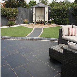 Limestone Paving Slabs | Travis Perkins Backyard Patio Makeover, Gardens Design Ideas, Garden Slabs, Patio Paving, Slate Patio, Limestone Paving, Patio Slabs, Garden Tiles, Garden Paving