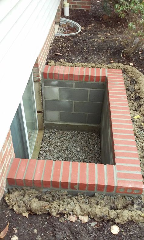 Cellar Conversion, Egress Window Well, Basement Window Well, Window Well Cover, Deck Railing Ideas, Basement Entrance, Railing Ideas, Egress Window, Window Well