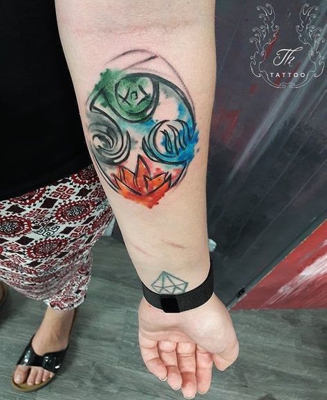 Four Elements Tattoo, Fire Water Earth Air, Avatar Tattoo, Air Tattoo, Tattoo Salon, Abstract Tattoo Designs, Horoscope Tattoos, Michael Scofield, Element Fire