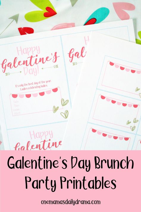 Hanging Paper Decorations, Galentines Day Ideas, Valentines Brunch, Budget Party, Best Christmas Recipes, Galentines Party, Brunch Buffet, Valentines Printables Free, Brunch Invitations