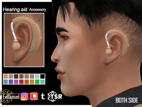 The Sims Resource - Hearing Aid Both Side Accessory Sims 4 Hearing Aid, Sims 4 Accessories Cc Rings, Sims 4 Rings Cc, Sims 4 Rings, Robotic Arm Tattoo, Sims Accessories, Sim4 Cc, Male Teen, Ts4 Poses