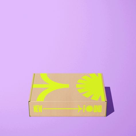 NewFound Brand Identity & Packaging on Behance Neon Brand Colors, Neon Brand Identity, Neon Packaging Design, Maximalist Packaging, Neon Packaging, Neon Branding, Typography Projects, Mailer Box Design, Neon Typography