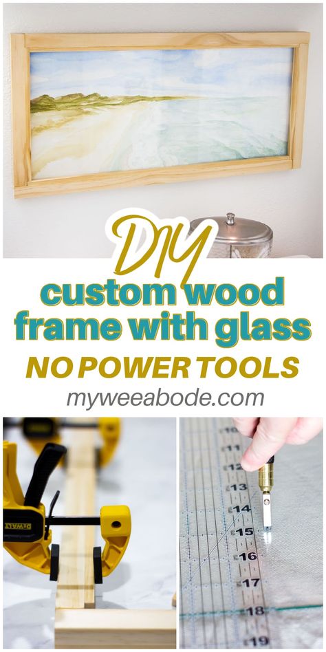 Build A Picture Frame, Making Picture Frames, Custom Wood Frames, Diy Home Projects, Rustic Picture Frames, Glass Picture Frames, Diy Photo Frames, Rustic Wood Frame, Diy Picture Frames