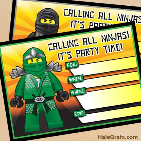 ninjago party invites FREE Printable LEGO Ninjago Birthday Invitation set Ninjago Invitations, Lego Birthday Invitations, Printable Lego, Ninja Birthday Party, Lego Ninjago Party, Lego Ninjago Birthday, Ninjago Birthday Party, Ninja Birthday Parties, Ninjago Birthday