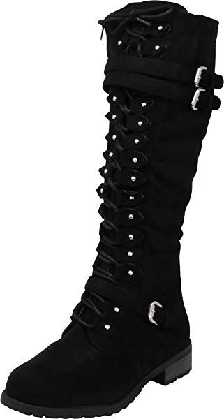 High Combat Boots, Stacked Heel Boots, Heel Boot, Girly Shoes, Stylish Boots, Womens Knee High Boots, Women Lace, High Heel Boots, Running Shoes For Men