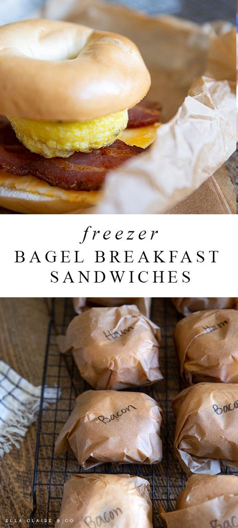 Freezable Breakfast Sandwiches, Freezable Breakfast, Freezer Breakfast Meals, Bagel Sandwiches, Breakfast Sandwiches Frozen, Bagel Breakfast, Bagel Breakfast Sandwich, Egg Sandwich Breakfast, Breakfast Slider