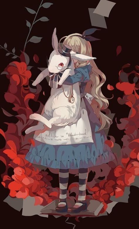 Alice In Wonderland, I Love You, Love You, I Love, Red, Anime, Black