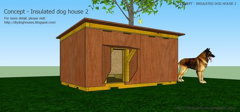 Dog House Plans: Concept - Insulated dog house 2 Large Breed Dog House, Dog House Plans Insulated, Dog House Blueprints, Dog House Diy Outdoor, Large Dog House Plans, Easy Dog House, Chicken House Ideas, Big Dog House, Dog House Plan