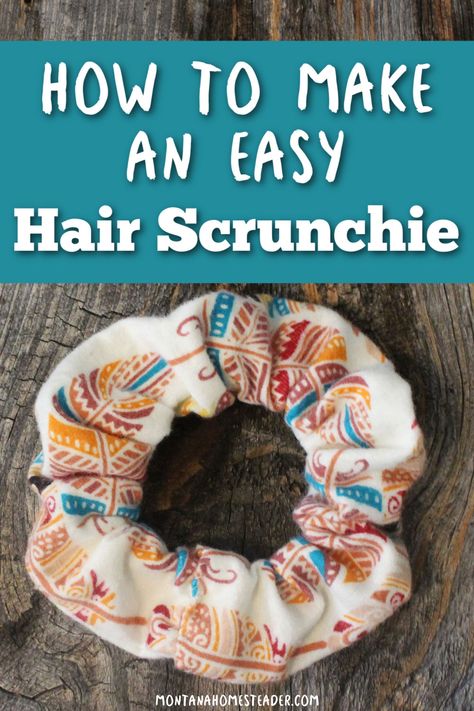 How to make an easy DIY hair scrunchie picture of colorful hair scrunchie learn how to sew one in a few simple steps Easy Hair Scrunchies Diy, How To Make Crunches For Hair, Diy Hair Scrunchies Tutorials, How To Make A Hair Scrunchie, Hair Scrunchies Diy Free Pattern, Hair Scrunchies Diy, Scrunchies Diy Measurements, Aesthetic Scrunchies, Easy Diy Hair