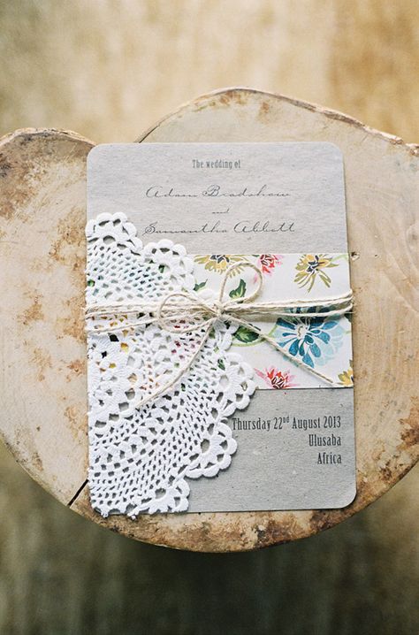 South African Destination Elopement Paper Doilies Wedding, Doilies Wedding, Vintage Inspired Wedding Invitations, Bohemian Wedding Theme, Stone Photography, Design Invitation, Trendy Wedding Invitations, Paper Doilies, Piece Of Paper