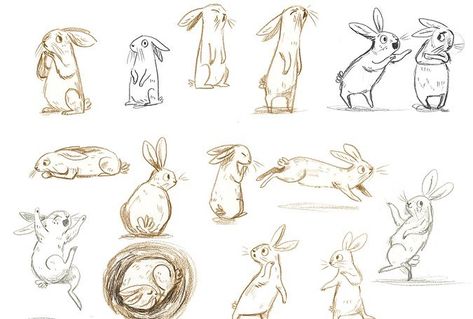 Here’s some early sketches of Logan and Luna for ‘A Little Bit Brave’ #illustration #kidlitart #alittlebitbrave #nicolakinnear #rabbit… Brave Illustration, Bunny Nature, Simple Animals, Bunny Character, Bunny Sketches, Snow Rose, Rabbit Drawing, Bd Art, Rabbit Illustration