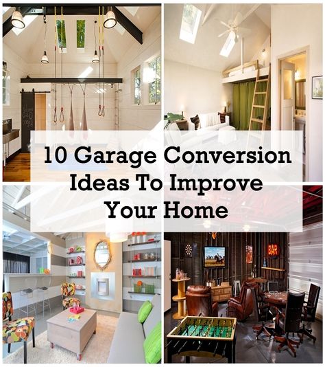 nice 10 Garage Conversion Ideas To Improve Your Home http://matchness.com/2018/02/16/10-garage-conversion-ideas-improve-home/ Garage Into A Room, Garage Conversion To Family Room, Garage Conversion Ideas, Faux Wood Garage Door, Diy Garage Work Bench, Garage Game Rooms, Diy Garage Storage Cabinets, Garage Design Interior, Building A Workbench