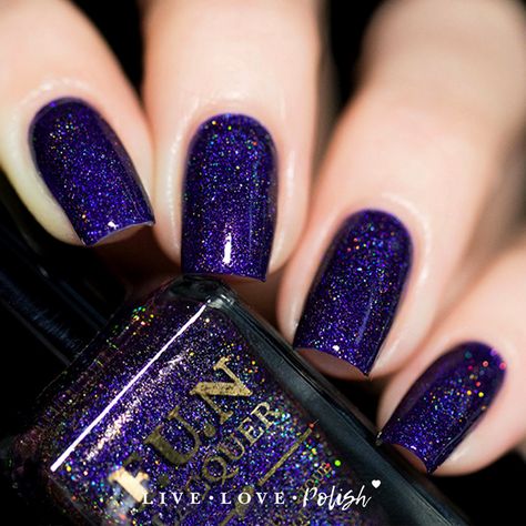 Moonlight Nocturne https://www.livelovepolish.com/products/fun-lacquer-moonlight-nocturne-nail-polish-summer-2015-collection#ltrn6xq85p Saved Nails, Fun Lacquer, Purple Holographic, Magnetic Nail Polish, Lovely Nails, Holographic Nail Polish, Nice Nails, Purple Nail, Finger Nails