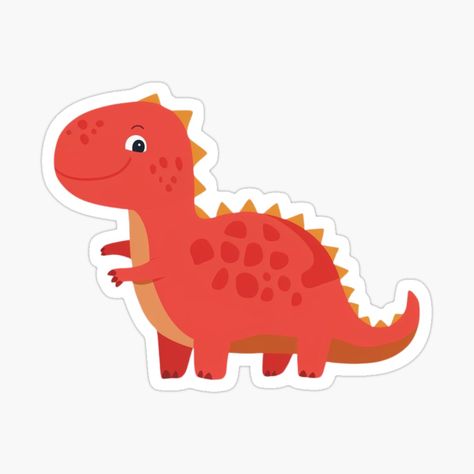 Get my art printed on awesome products. Support me at Redbubble #RBandME: https://www.redbubble.com/i/sticker/Red-Dinosaur-by-BeHappyDworry/160461986.EJUG5?asc=u Red Dino Wallpaper, Cute Dino Stickers, Cute Dinosaur Stickers, Red Dinosaur, Dinosaurs Stickers, Ancient Creatures, Food Platter, Animals Illustration, Dinosaur Stickers