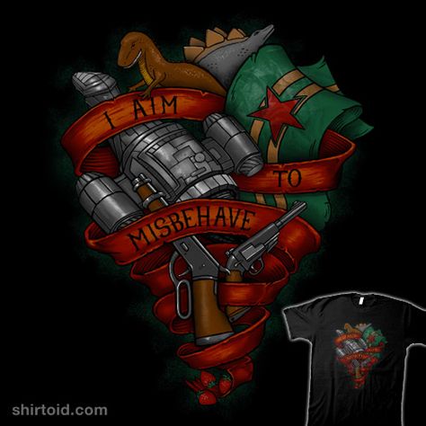 “I Aim To Misbehave” by Justyna Dorsz.   Firefly inspired. Firefly Serenity Tattoo, Fantastic Tattoo, Geek Tattoos, Firefly Tattoo, Fire Fly, Serenity (firefly), Firefly Art, Tattoo Shirt, Sci Fi Tv