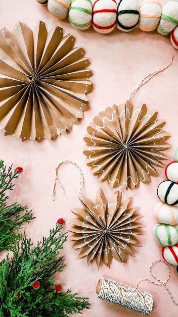 Melody Peralta | DIY + Motherhood + Holiday Inspo on Instagram: "The Christmas craft I make every year...

Gingerbread Snowflakes! 🤎❄️

Materials:
Kraft Paper Roll
White Chalk Marker
Scissors 
Glue
String

Cut off a strip of kraft paper about 1 foot long. Create gingerbread designs with a white chalk marker. Next, accordion fold all the way down, then fold in half. Attach your string and glue to secure. Hang using fishing line and command strips!

Such a fun holiday craft that even the kids can get in on!

SAVE and TAG a Christmas-loving friend!

Then stay tuned here at @melodyinthemaking for more DIYS, crafts, mom hacks, recipes, home decor, and holiday fun throughout each season 🎄✨️

.
.
.
.
#christmascrafts #diychristmasdecor #sharetheeverymom #christmasdiy #christmasdecorinspo #holid Gingerbread Snowflakes, Gingerbread Designs, Fun Holiday Crafts, Paper Christmas Decorations, Chalk Marker, Accordion Fold, Holiday Inspo, Paper Snowflakes, Chalk Markers